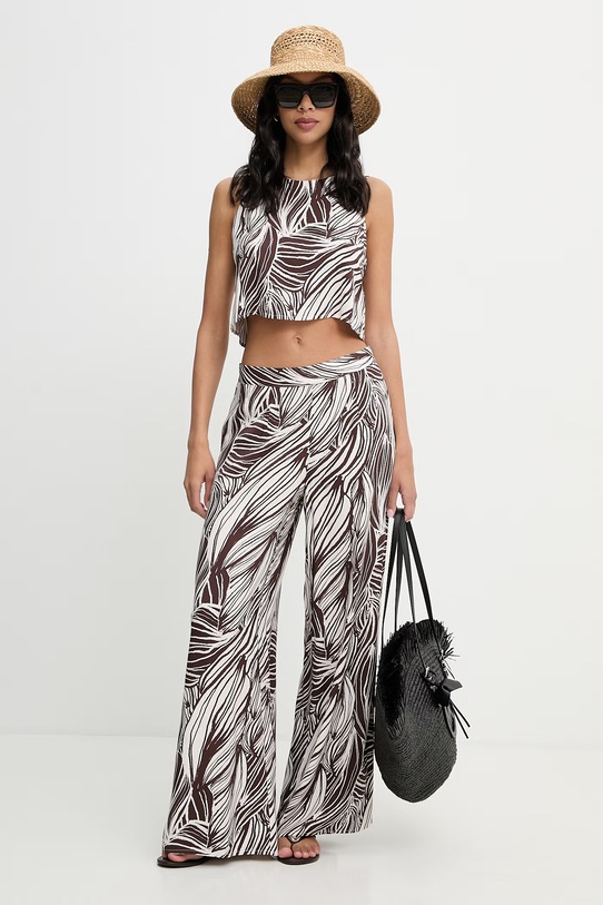 Guess plážová košeľa dámska ZOE E6GH05.WP232 hnedá SS26