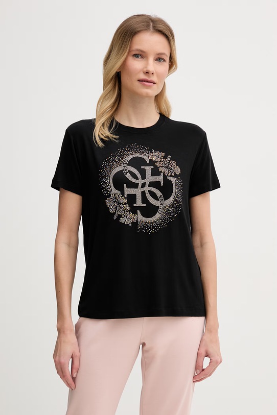 Guess Γυναικείο Μπλουζάκι CORINNE μαύρο E6GI01.K68D2