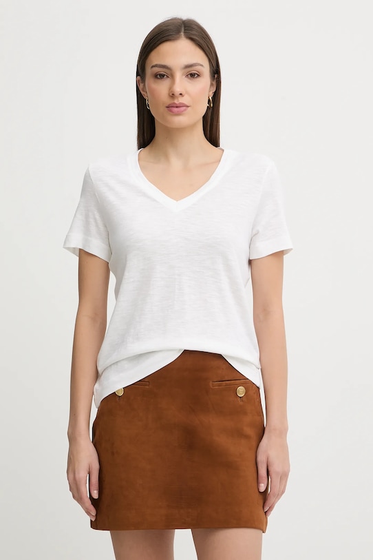 Sisley t-shirt regular beżowy 3TNHL108E