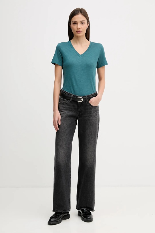 Sisley t-shirt 3TNHL108E turkusowy SS26