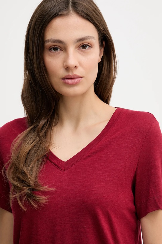 Sisley t-shirt bordowy 3TNHL108E