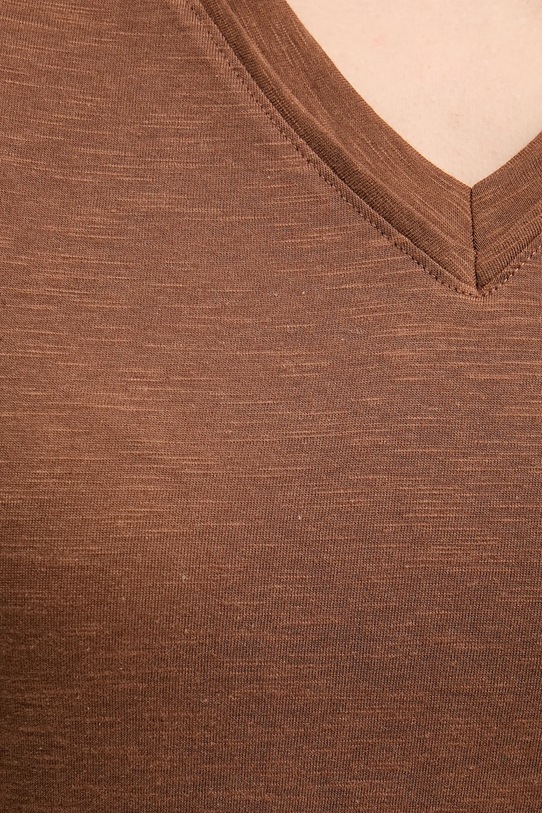 Sisley t-shirt 3TNHL108E brązowy