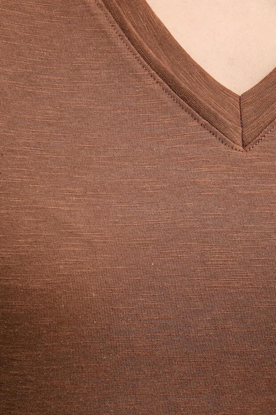 Sisley t-shirt 3TNHL108E brązowy