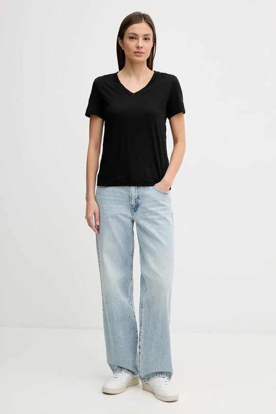 Sisley t-shirt 3TNHL108E czarny SS26