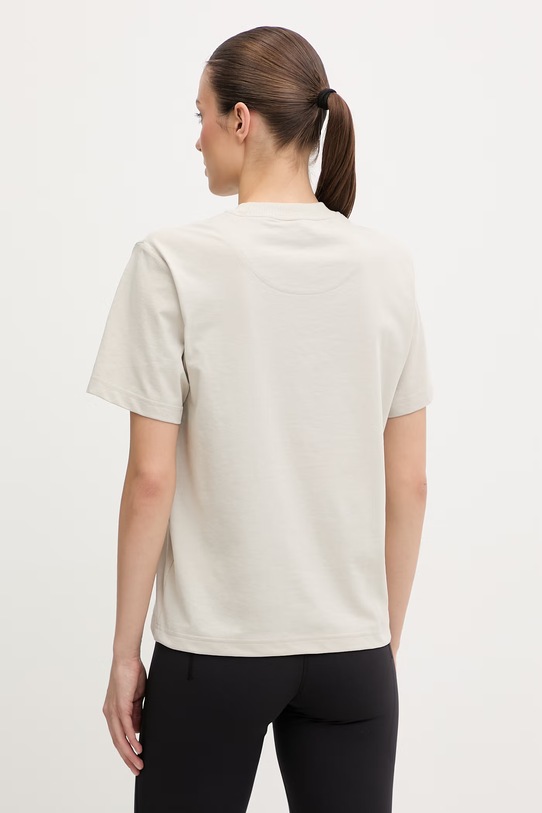 Odzież adidas by Stella McCartney t-shirt treningowy damski z bawełną JZ0691 beżowy