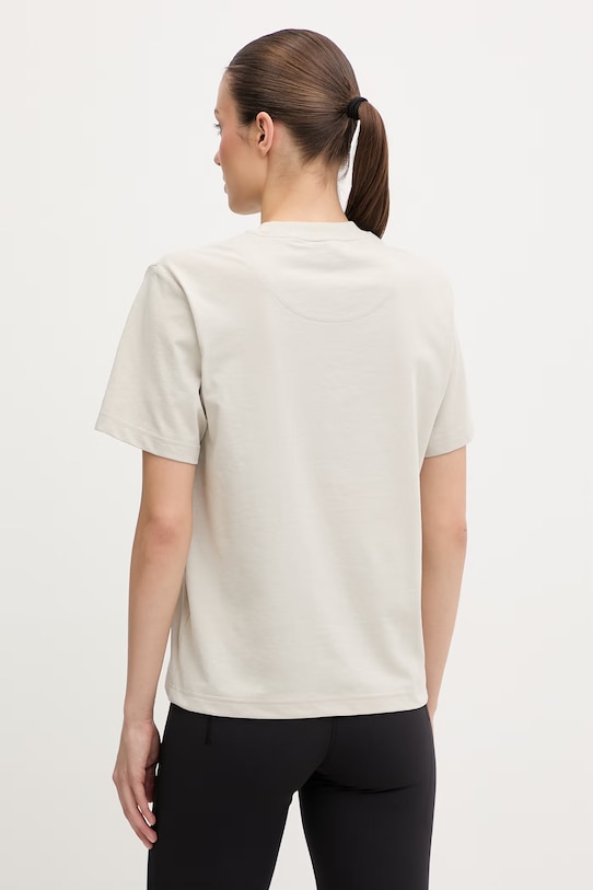 Odzież adidas by Stella McCartney t-shirt treningowy damski z bawełną JZ0691 beżowy