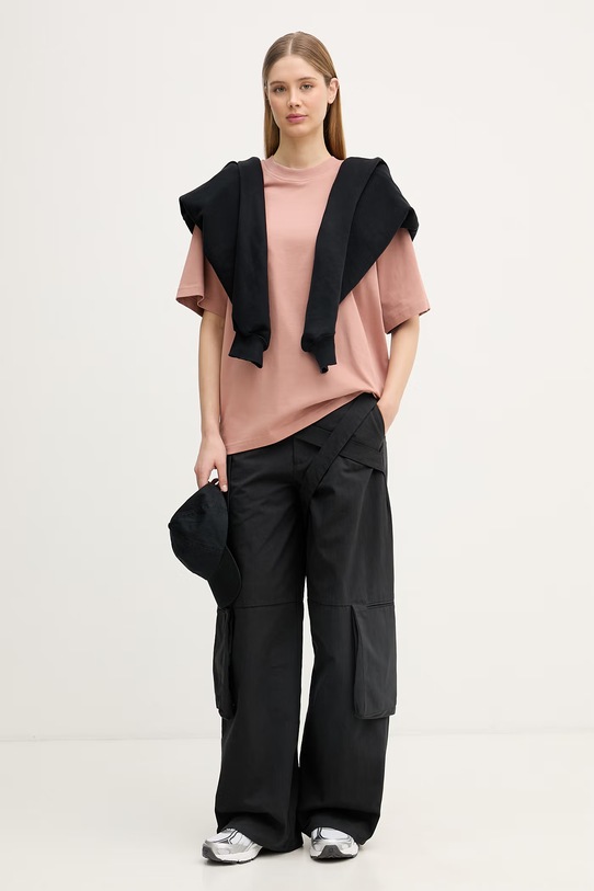 adidas by Stella McCartney T-shirt damski bawełniany JZ0696 pomarańczowy SS26