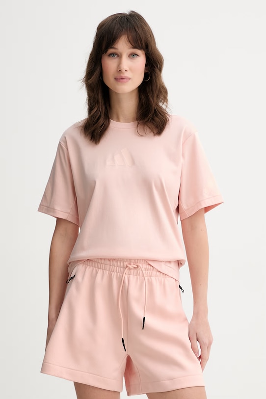 Adidas t-shirt damski bawełniany x Z.N.E różowy KC7721