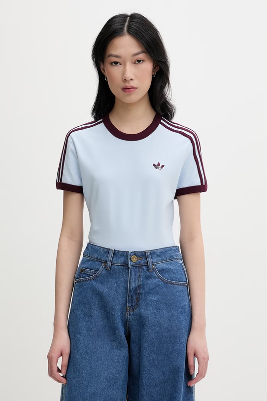adidas Originals T-shirt damski z bawełną niebieski KD3684