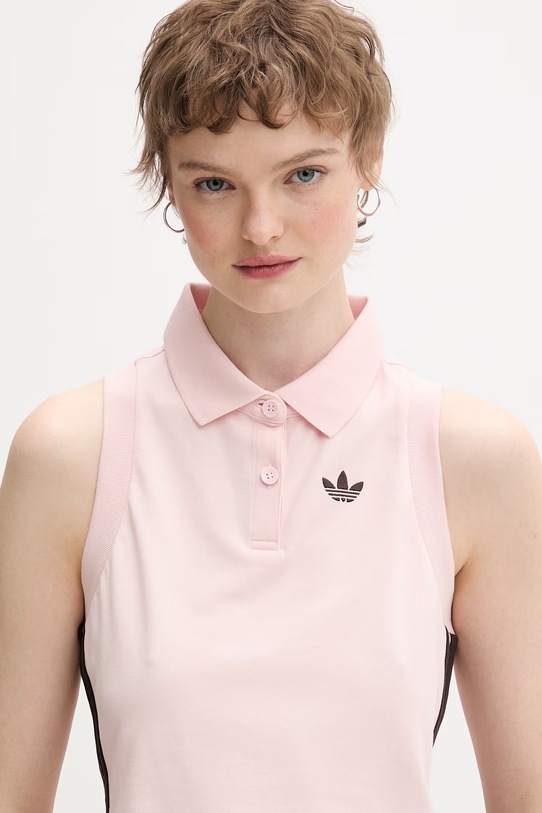 adidas Originals top damski bawełniany z elastanem różowy KD3703