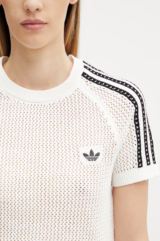 adidas Originals crop top damski beżowy KE0200