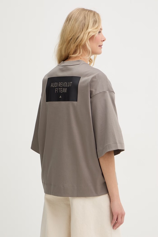 Odzież adidas t-shirt damski bawełniany x Audi KE6770 brązowy