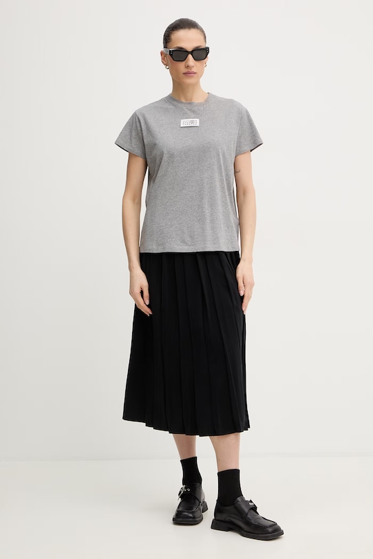 MM6 Maison Margiela t-shirt bawełniany S52GC0327.M20170 szary SS26