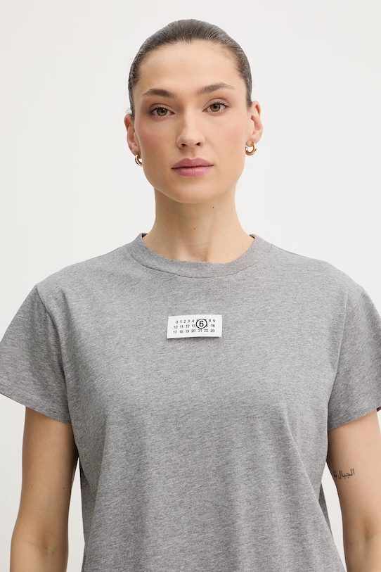 MM6 Maison Margiela t-shirt bawełniany szary S52GC0327.M20170