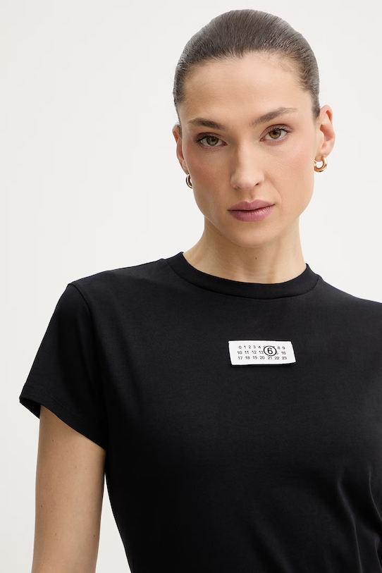 MM6 Maison Margiela t-shirt bawełniany czarny S52GC0327.M20170