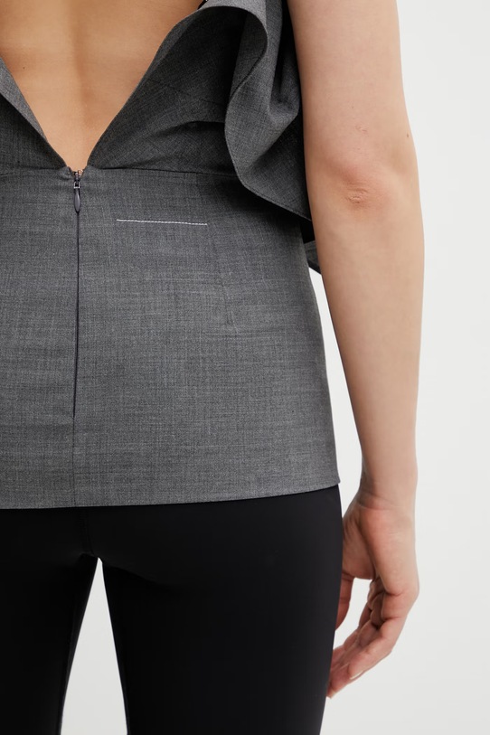 MM6 Maison Margiela top z dodatkiem wełny S52NC0358.M35733.860M szary