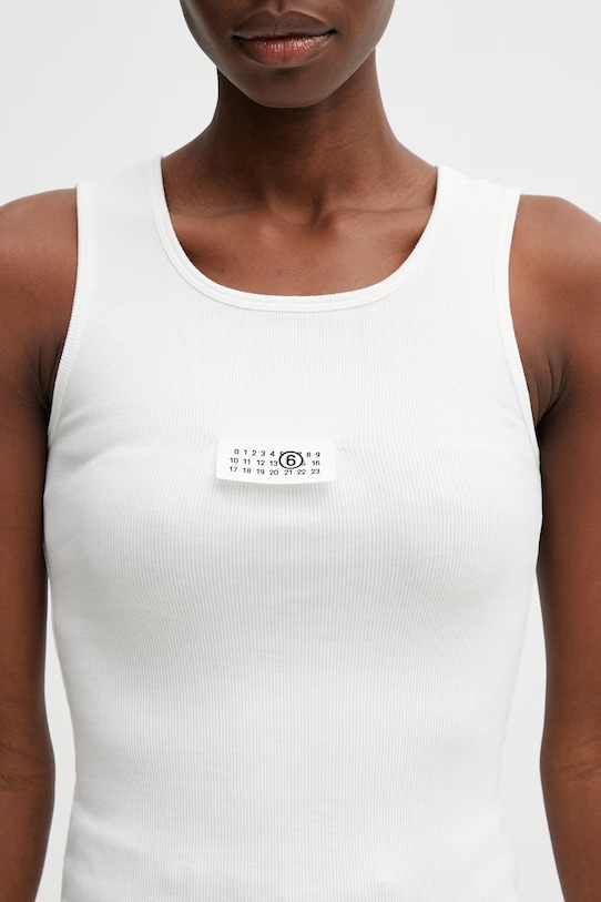 MM6 Maison Margiela top damski biały S52NL0075.M20054.101
