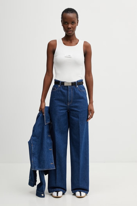 MM6 Maison Margiela top damski S52NL0075.M20054.101 biały