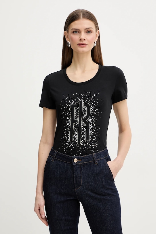 Fracomina t-shirt regular czarny FP26ST3002J401N5