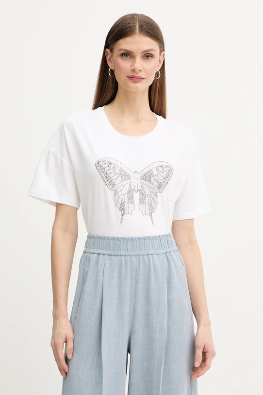 Fracomina t-shirt aplikacja beżowy FR26ST3046J401N5