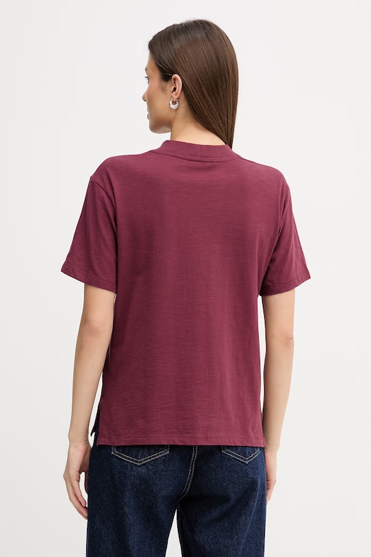 Odzież United Colors of Benetton t-shirt bawełniany 3BVXD10BY bordowy