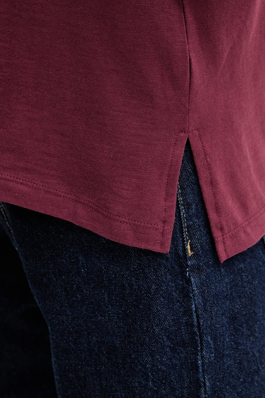 United Colors of Benetton t-shirt bawełniany 3BVXD10BY bordowy