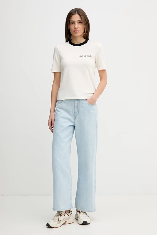 United Colors of Benetton t-shirt 3ECMD10C6 beżowy SS26