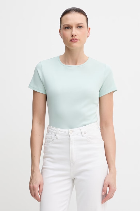 United Colors of Benetton t-shirt bawełniany bawełna turkusowy 3GA8D10BX