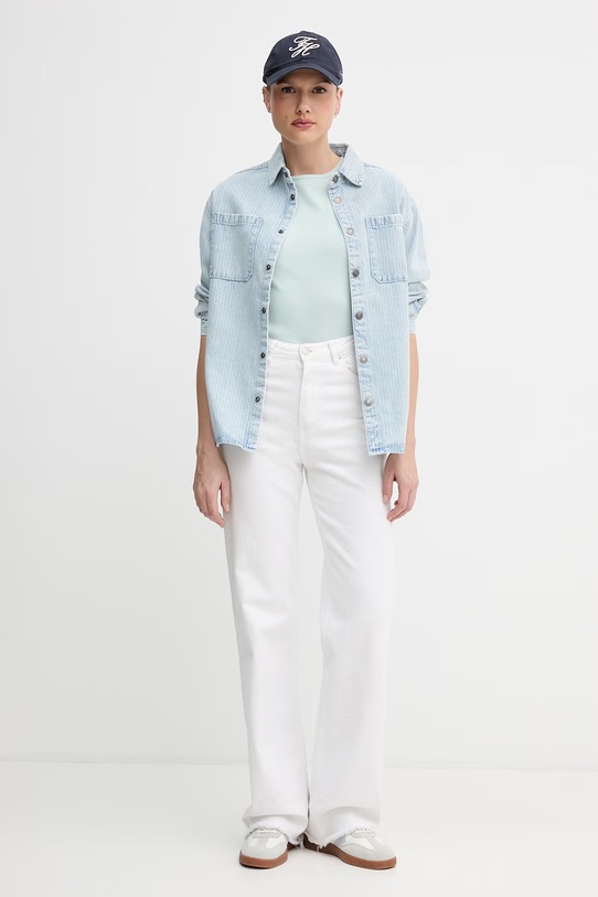 United Colors of Benetton t-shirt bawełniany 3GA8D10BX turkusowy SS26