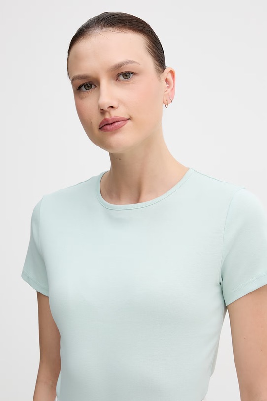 United Colors of Benetton t-shirt bawełniany turkusowy 3GA8D10BX