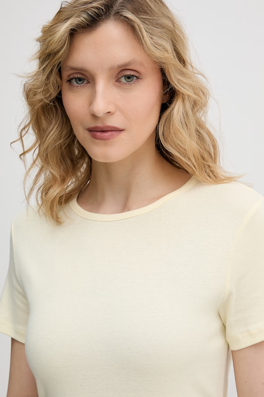 United Colors of Benetton t-shirt bawełniany żółty 3GA8D10BX