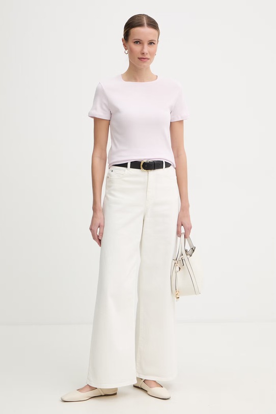 United Colors of Benetton t-shirt bawełniany 3GA8D10BX różowy SS26