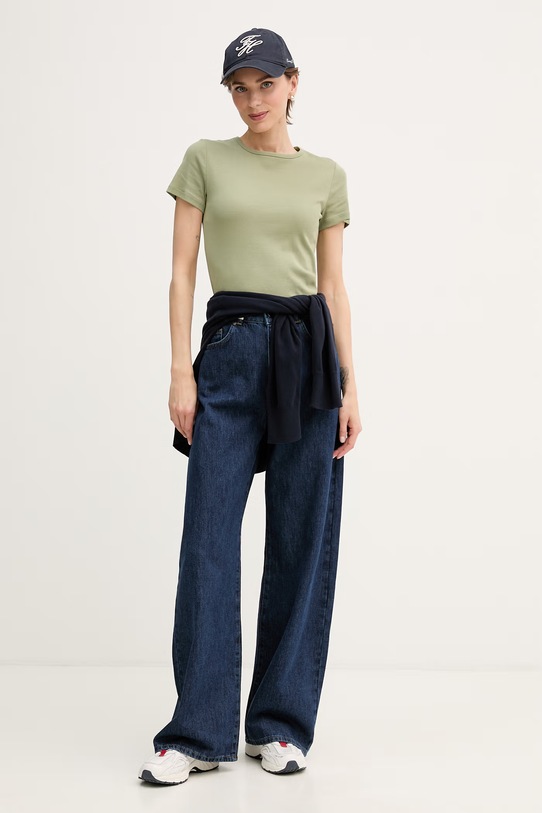 United Colors of Benetton t-shirt bawełniany 3GA8D10BX zielony SS26