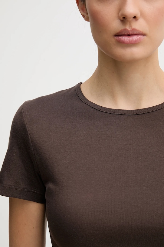 United Colors of Benetton t-shirt bawełniany 3GA8D10BX brązowy