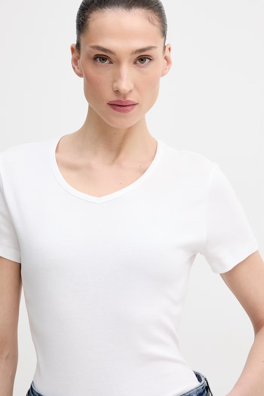 United Colors of Benetton t-shirt bawełniany biały 3GA8D4029