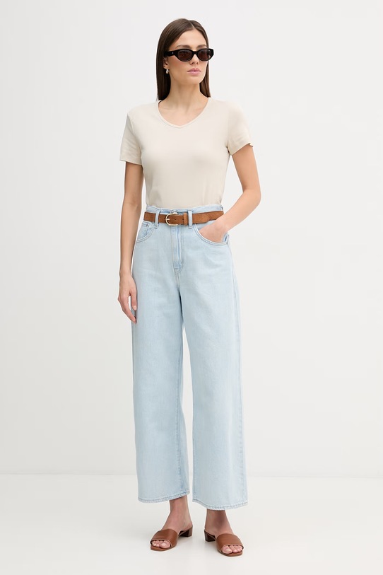 United Colors of Benetton t-shirt bawełniany 3GA8D4029 beżowy SS26