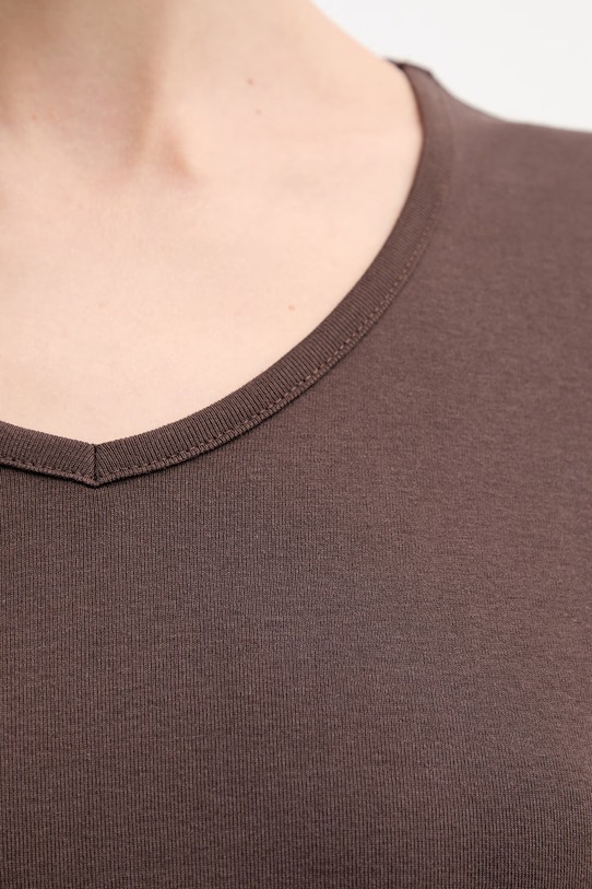 United Colors of Benetton t-shirt bawełniany 3GA8D4029 brązowy