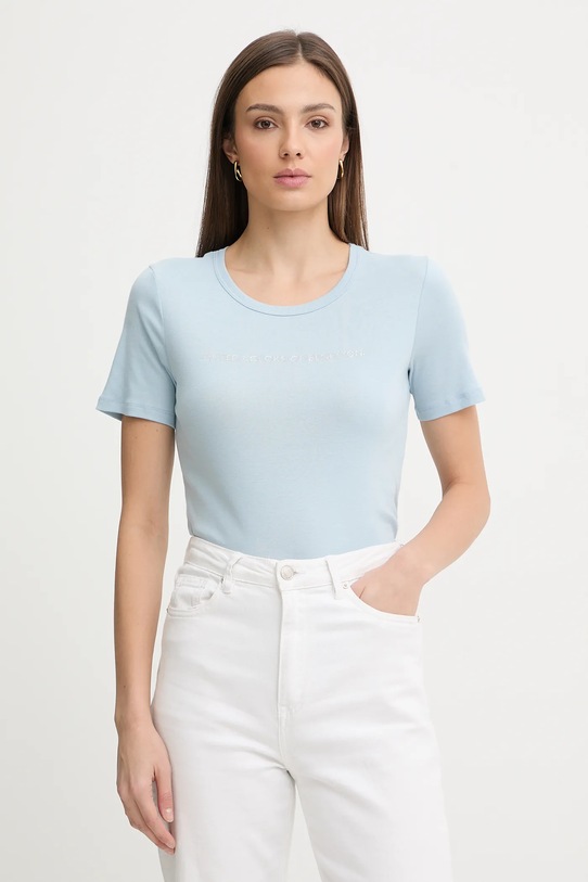 United Colors of Benetton t-shirt bawełniany nadruk niebieski 3GA8E16A2