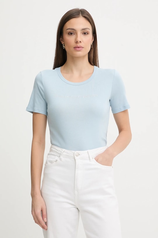 United Colors of Benetton t-shirt bawełniany nadruk niebieski 3GA8E16A2