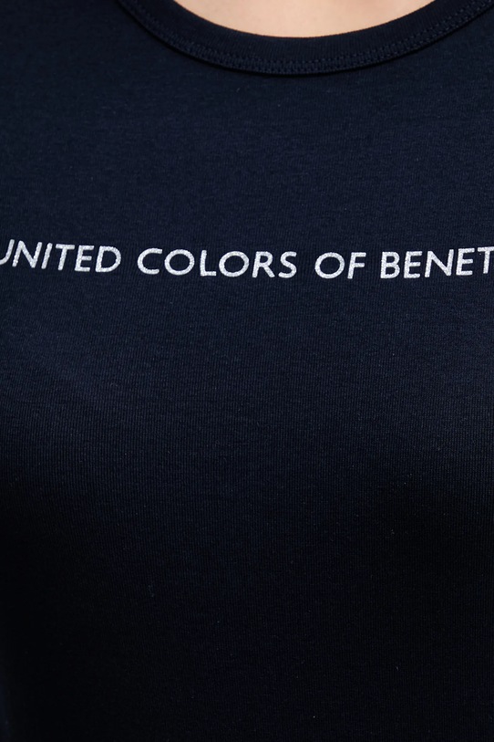 United Colors of Benetton t-shirt bawełniany 3GA8E16A2 granatowy