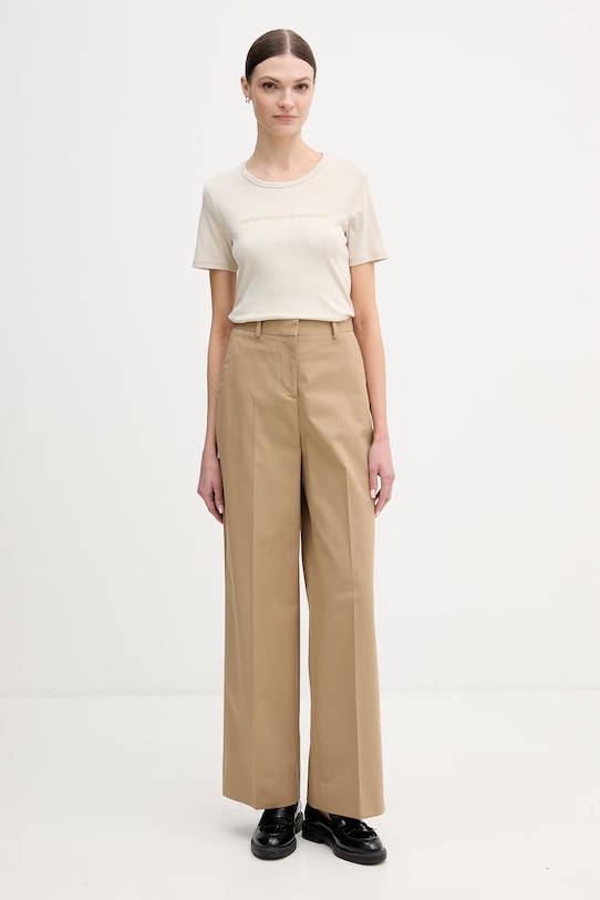 United Colors of Benetton t-shirt bawełniany 3GA8E16A2 beżowy SS26