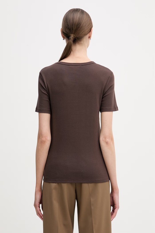 Odzież United Colors of Benetton t-shirt bawełniany 3GA8E16A2 brązowy