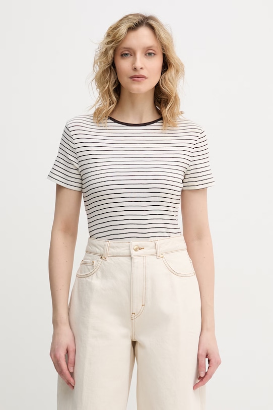 United Colors of Benetton t-shirt damski bawełniany beżowy 339PD10BX