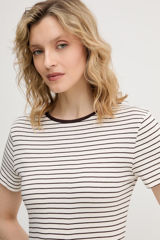 United Colors of Benetton t-shirt damski bawełniany beżowy 339PD10BX