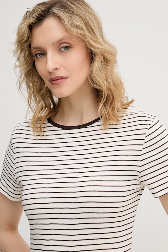 United Colors of Benetton t-shirt damski bawełniany beżowy 339PD10BX