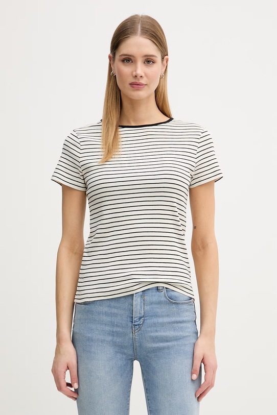 United Colors of Benetton t-shirt damski bawełniany beżowy 339PD10BX