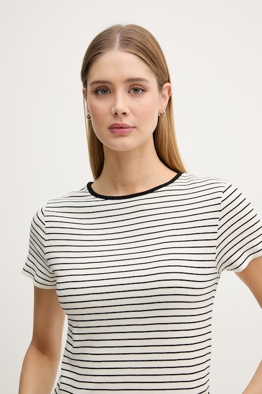 United Colors of Benetton t-shirt damski bawełniany beżowy 339PD10BX