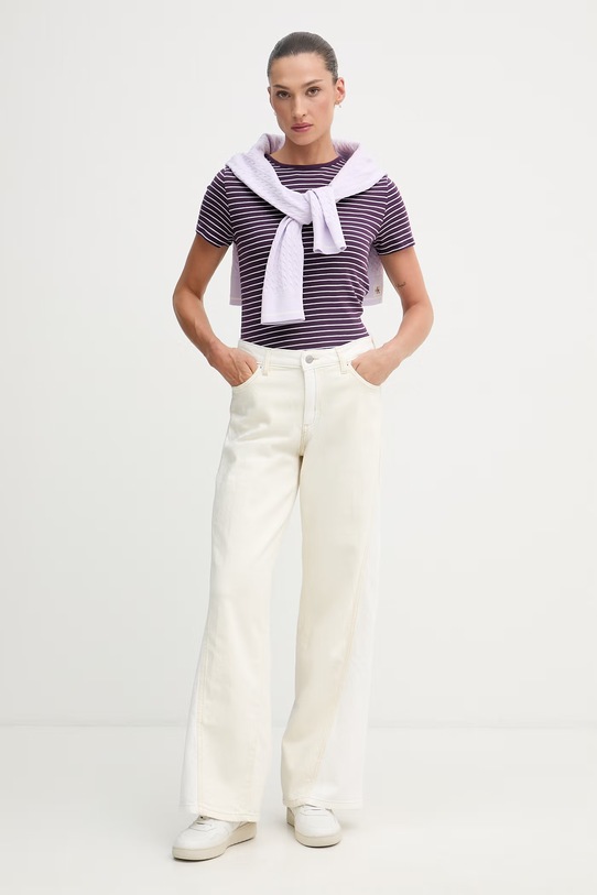 United Colors of Benetton tričko dámské bavlněné 339PD10BX fialová SS26