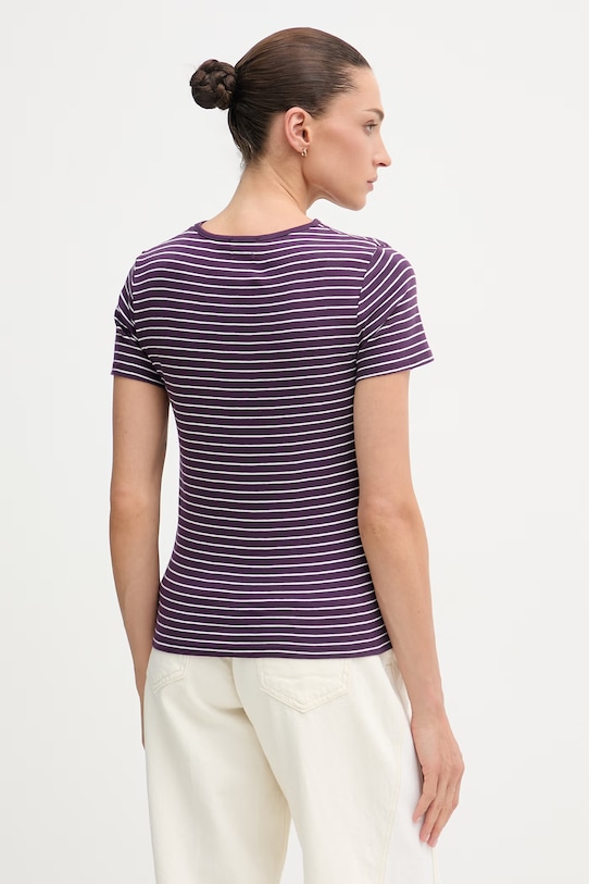 Oblečení United Colors of Benetton tričko dámské bavlněné 339PD10BX fialová