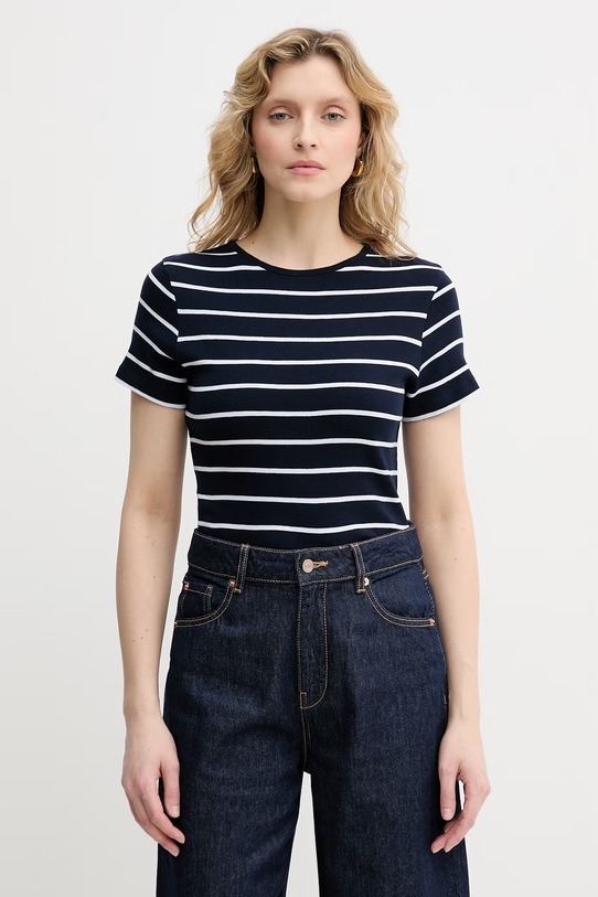 United Colors of Benetton t-shirt damski bawełniany granatowy 339PD10BX